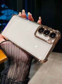 Galwanizowane złote narożne etui na telefon z zabezpieczeniem przed upadkiem kompatybilne z 16 ProMax 15 Pro 14 Plus 13 12 11, luksusowe wysokiej jakości etui ochronne na telefon kompatybilne z Galaxy S25 Ultra S24 Plus S23 S22 S21