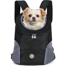 Pet Dog Backpack Carrier With Storage Pockets Dog Front Pack For Small Dogs Cats Head Out Breathable Chihuahua Backpack For Hiking Cycling Walking - Black - View 1
