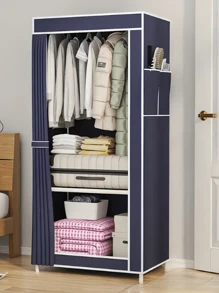 1 Stück tragbare Kleiderorganizer, multifunktional, modischer Kleiderschrank, staubdicht, freistehende Anzeige, bodenständiges Aufbewahrungsregal mit Vorhang, Schlafzimmer & Wohnzimmer Aufbewahrungsschrank, Ferien & Weihnachtsgeschenk, Kindergeschenk