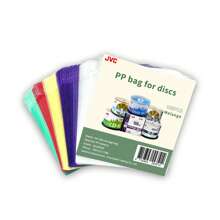 100 pièces/pack Sacs de rangement pour disques JVC/JVC CD/DVD (diamètre 12 cm/5 pouces), sacs à disques en PP double face, renforcés - Multicolore - Voir 4