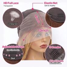 Highlight Lace Front Bob Wig Human Hair 14 Inch Ombre Honey Blonde 13x4 Hd Lace Front Wigs Human Hair Pre Plucked Middle Part 4/27 Colored Lace Frontal Wigs(14 Inch, 4/27 Highlight) - SP4/27 - 查看 9