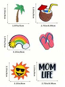 Rubber Beach Charms For Bag Bags Inserts,Fashionable Beach Themed Charm Inserts,Bag Accessories&Shoe Accessories For Clogs,PVC Rubber Totes Inserts Charm,Rubber Beach Bag,Tote Handbag Decoration For Beach Party Favors - Multicolor - View 4