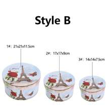 21cm*21cm*11.5cm, 17cm*17cm*9cm, 14cm*14cm*7.5cm Multi-Patroon Stijlen Ronde Begeleiding Geschenkdoos Set van Drie Bruiloft Verpakking Geschenkdoos Moederdag Verjaardag Geschenkdoos Bloemboeket Doos Set van Drie