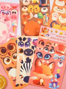 24 PIEZAS de pegatinas de la serie de disfraces de animales, que incluyen gatos, abejas, zorros y otros estilos, adecuadas para materiales de scrapbooking DIY, maletas, tazas, fundas de teléfono y otras pegatinas autoadhesivas