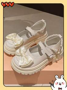 Black High Heel Mary Jane Shoes, 2024 New Summer Women Shoes, Versatile College Style Thick Bottom Flats - Beige - View 5