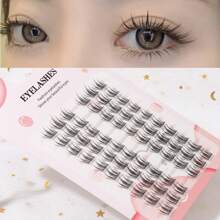 卡通风格假睫毛，洋娃娃般逼真，轻盈透气，欧美风，自然浓密，上镜效果极佳，轻松打造优雅妆容：可重复使用的韩日假睫毛，适合全天佩戴 - 自然3D蓬松感，10排C型卷翘，从办公室到派对，百搭舒适，是旅行、派对、情人节的理想之选。睫毛簇，单根假睫毛，假睫毛，假睫毛 - C - 查看 11