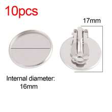 10pcs Stainless Steel Clip On Earrings Blank Base Cabochon Cameo Ear Clip With Trays Bezels Setting For Diy Jewelry Making Supplies - Ear Clip - View 10