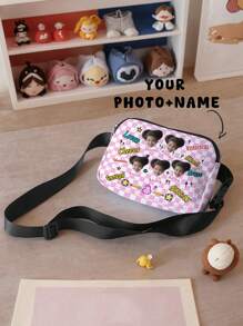 1pc Customized Photo And Name Printed Chest/Waist Bag, Can Be Customized According To Your Unique Design, Suitable For Children And Teenagers, Print Your Own Photo And Name Or Print Your Sibling And Classmates' Photo And Name As A Gift