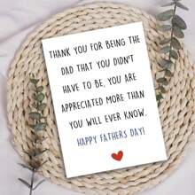 1pc Humorous Stepdad Father'S Day & Birthday Greeting Card, "Thank You For Being The Dad You Didn't Have To Be" - Appreciation Gift With Envelope, Mixed Color Paper, Stepdaughter Stepson Gift|Playful Message|Paper Envelope, Stepdad Gifts - Multicolor - View 7