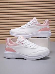 Women's New Fashion Casual Breathable Mesh Patchwork Low-Top Sneakers, Anti-Slip Wear-Resistant Shock-Absorbing Lightweight Running Shoes, Suitable For Outdoor Activities