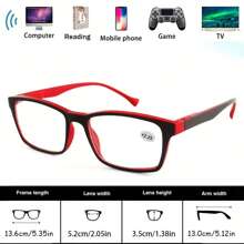 Classic For Men And Women Reading Glasses Simple And Minimalist Design Reading Glasses PC Frame Reading Glasses +1.0-+4.0 - White - View 4