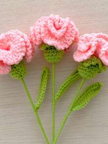 2pcs,Handmade Crochet Flowers For Her, Knitted Lily/Tulip Yarn Flowers, Mother's Day Gift, Gift For Grandma, Anniversary Gift For Wife Gifts Birthday Graduation