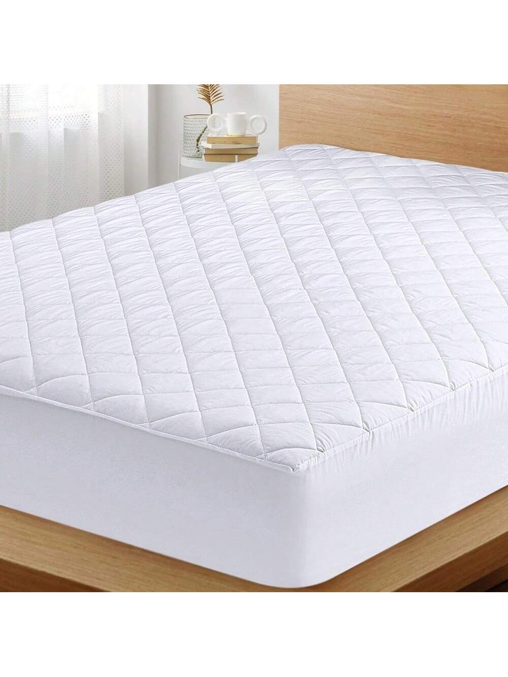 Protector de Colchón Acolchado Algodón | Transpirable, Hipoalergénico con Tratamiento Antiácaros | Ultra Suave, Ajustable para Colchones de hasta 30 CM