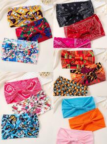 3 pièces/1 pièce Bandeau élastique à nœud de style bohème, bandeau de sport imprimé large, doux et respirant pour femmes et adolescentes, tenue décontractée et sportive, accessoires cheveux, turban, bandeau de transpiration, serre-tête