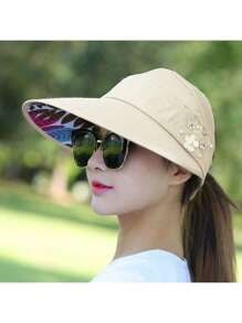2025 New Fashion Women Outdoor Cap, Casual Foldable Sun Protection Hat, Versatile For Cycling, Travel - Khaki - View 11