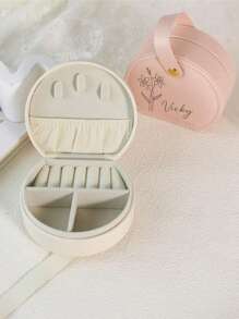 Personalized Name Jewelry Box For Bridesmaids,Birth Month Flower Leather Travel Jewelry Case, Bridal Party Proposal Gift, Bridesmaids Gift - Multicolor - View 9