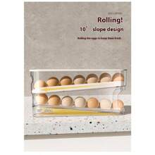 1pc Egg Storage Box With Cover, Rotating Egg Holder Rack, Refrigerator Side Door Egg Organizer, Made Of PP+PET