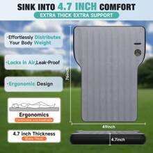 Umbrauto Inflatable SUV Air Mattress Fit For TeslaModel Y Mattress Portable Trunk Camping Bed Foldable Travel Sleeping Pad With Air Pump And Storage Bag For Outdoor - Xám - Xem 2