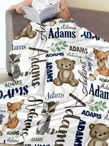 1 st. Gepersonaliseerde naamdeken, gepersonaliseerde naamdeken voor kerstcadeaus, gepersonaliseerde kerstbeddengoeddeken, schattige dierenachtergronddeken, deken te gebruiken voor beddengoed/bank/binnen/buiten, cadeau voor vriend, familie cadeau, verjaardagscadeaus, cadeau voor vriend, cadeau voor haar, cadeau voor vriendin, cadeau voor jongen, cadeau voor meisje, voor kantoor