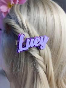 Pinza para el cabello personalizada con inicial de nombre en acrílico, accesorio para el cabello, regalo para amigas y mujeres - Multicolor - Ver 4