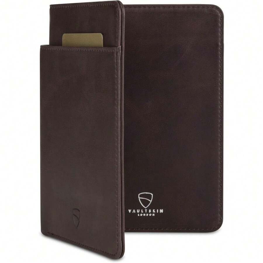 Cartera para Pasaporte Minimalista con protección RFID - Marrón - Ver 1