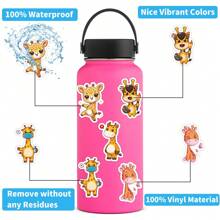 50PCS Cute Giraffe Stickers Vinyl Aesthetics Stickers For Scrapbooking, Diary, Laptop, Bumper, Skateboard, Water Bottle, Computer, Phone, Cartoon, Hard Hat, Car Stickers And Decal - Multicolor - View 7