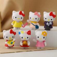 Sanrio 6 Series Ornaments, Made Of PVC Material, Suitable For Hello Kitty Series, Unique Appearance, Is The First Choice For Gifts, Rich Play, Suitable For Christmas, Valentine's Day Gifts, Collectibles, Ornaments, Etc., The Best Gift For Women.,Hello Kitty,Hello Kitty Items,Hello Kitty Stuff