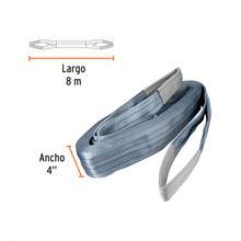Eslinga de poliéster, ojo a ojo,  4" x 8 m, Truper - Gris - Ver 3