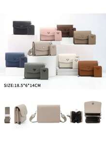 Women's Crossbody Shoulder Bag With Nylon Strap And Mini Purse