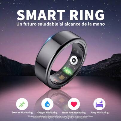 Anillo inteligente, anillo deportivo de salud, anillo de fitness inteligente con podómetro, diseño unisex, adecuado para hombres y mujeres, regalos deportivos y de ocio diario, regalos de San Valentín.