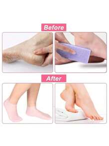 1 Pair Silicone Moisturizing Relief Socks, 1pair High Elastic Absorption Pressure Socks, Reusable Aloe Socks, Overnight SPA Sock, Anti-Slip Gel Heel Socks For Women Men Dry Skin Dry Feet Rough Skin, Home Foot Care, Use With Your Favorite Lotions, And Creams, Foot Scrubber, Feet Scrub, Gift For My Mother, Mother's Day, Travel Accessories, Socks Women, Callus Remover