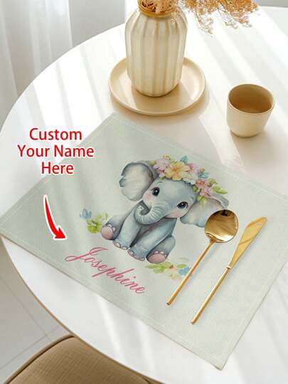 1 szt. Spersonalizowane podkładki pod talerze z motywem kota, dostosowywane, odporne na ciepło, dekoracyjne maty do kuchni/jadalni na parapetówkę, imprezę, do domu