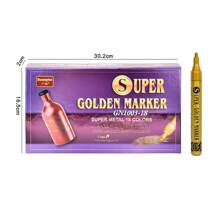 12pcs Metallic Acrylic Markers - Water-Based, Vibrant Colors For DIY Crafts, Doodling & Touch-Ups - Perfect For Halloween, Christmas, Thanksgiving Decorations