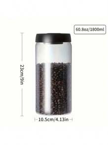 1 pieza Canister de vidrio borosilicato de alta calidad, para granos de café y almacenamiento en la cocina - Capacidad de 480 ml / 860 ml / 1150 ml / 1720 ml - Transparente - Excelente para mantener la frescura y el aroma