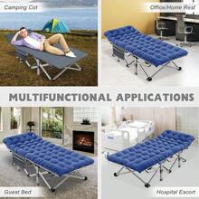 ABORON Oversized XXL Folding Camping Cot W/Mat For Adults, 78" L X 32" W X 18" H, Heavy Duty Outdoor Bed With Carry Bag,1200 D Layer Oxford Travel Camp Cots - 藍晶 - 查看 5