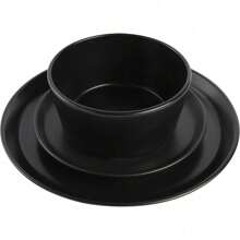 Gibson Soho Lounge Sofia Coupe - Vajilla para 4 personas (12 piezas), color negro