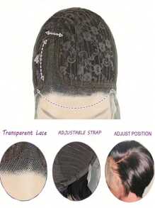 Perruques de cheveux courts pour femmes Perruque de front de dentelle de 13x4x1 pour coupe pixie courte droite et carré. Densité de 150 %. Perruque carré pixie court