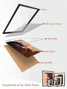 1pc Classic - Style Picture Frame In 5 Sizes (12x16, 11x14, 8x10, 5x7, 4x6 Inches) And 3 Elegant Colors (Matte Black, Milky White, Light Brown Wood - Toned) - Ideal For Living Room, Bedroom & Study Decor - Multicolor - View 10