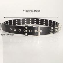 Nuevo cinturón de remaches de estilo punk para mujeres, correa de cintura decorada con remaches de metal para hombres y mujeres, estilo Y2K, retro, punk rock