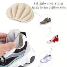 2/4 Pieces Heel Cushion Pads, Foot Care Heel Protectors, Adhesive Shoe Stickers, Suitable For Men And Women's Casual Shoes, Sandals, Sneakers - 黑色 - 查看 3