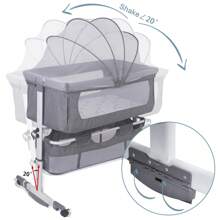 Baby Bed That Grows With Your Child, Height-Adjustable Baby Cradle Cododo, Multifunctional Baby Cradle Suitable For Newborns Up To The Age Of 3 Years, 92*58*70-90cm - 灰色 - 查看 6