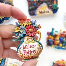 1pc Resin Mediterranean Monaco, Malta, Croatia, Algeria, Albania, Slovenia Fridge Magnet, Seagull Butterfly Storage Jar Decor, Meaningful Creative Gift For Home Office Bedroom Kitchen Cabinets - Multicolor - View 13