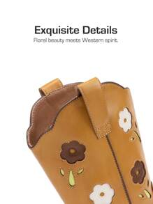 Girls'Cowgirl Boots – Mid-Calf Western Riding Boots For Toddlers, Little Kids & Big Kids - 駝色 - 查看 6