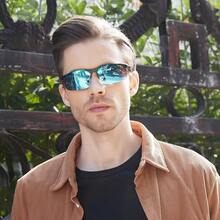 DUCO Mens Sports Polarized  UV Protection  For Men 8177s - Black Frame Revo Blue Lens - View 2