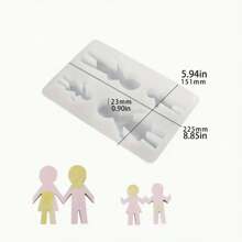 1 قالب عائلي من السيليكون -تصميم يد باليد DIY، مناسب للديكور المكتبي، صناعة الشموع، عطر السيارة، وصناعة الجبس، قابل لإعادة الاستخدام'