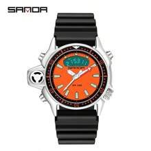 SANDA. SANDA Sport Men Quartz LED Digital Military Watch Creative Diving Watches Men Waterproof Watch Dual Display Clock Shockproof Alarm Chronograph Multifunctional Watches