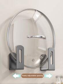 2 PIEZAS Estante premium para tapar ollas - Un estante de almacenamiento multifuncional con diseño antideslizante y superficie lisa, montado en la pared - Perfecto para pared de cocina, gabinete y almacenamiento en el mostrador, accesorios de cocina y soluciones de almacenamiento - Multicolor - Ver 7