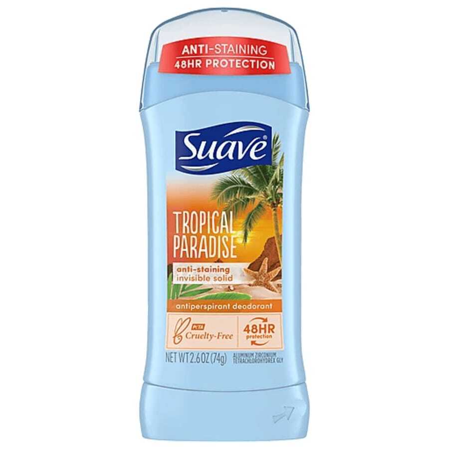 Suave Deodorant For Women, Tropical Paradise – Invisible Solid Antiperspirant Deodorant Stick, 48H Protection, Anti-Staining, Cruelty-Free, Scented, 2.6 Oz Pack Of 1 - Multicolor - View 1