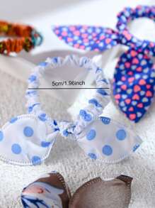20 pezzi/set Fasce per capelli elastiche con orecchie di coniglio carine, accessori per capelli Scrunchies per ragazze, ideali per il ritorno a scuola