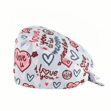 1pc Women's High Quality Polyester Material Digital Printed Heart, Floral, Animal Pattern Work Cap/Nurse Cap, Anti-Bacterial & Anti-Dust, Adjustable Drawstring Design, Suitable For Doctors, Nurses, And All Medical/Beauty/Veterinary Workers - Multicolor - View 14